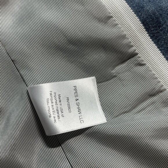 VERONICA BEARD Dickey Jacket FARLEY Blue Linen Blend Womens 8 Solid Made In USA - Picture 8 of 10